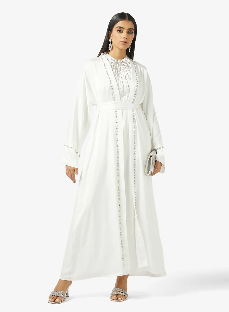 Khizana  Embelllished Abaya With Inner Dress for Women | Best Price UAE